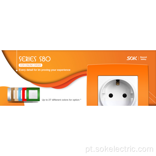 SOK 16A interruptor de luz residencial de pólo triplo